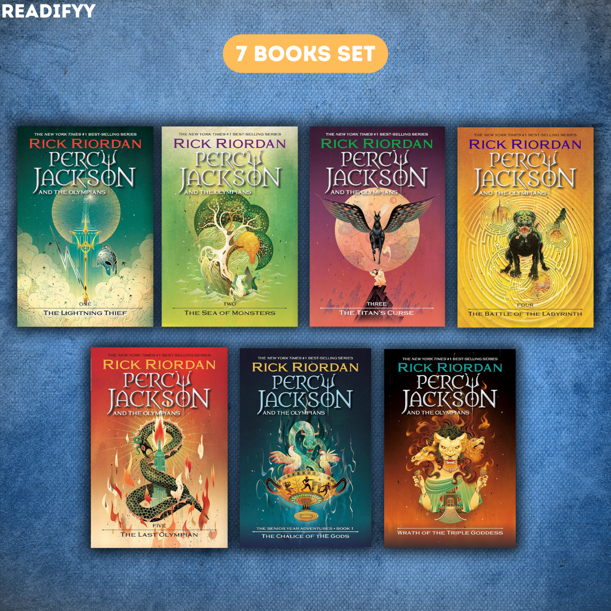 Percy Jackson and the Olympians Series By Rick Riordan (7 Books Set)