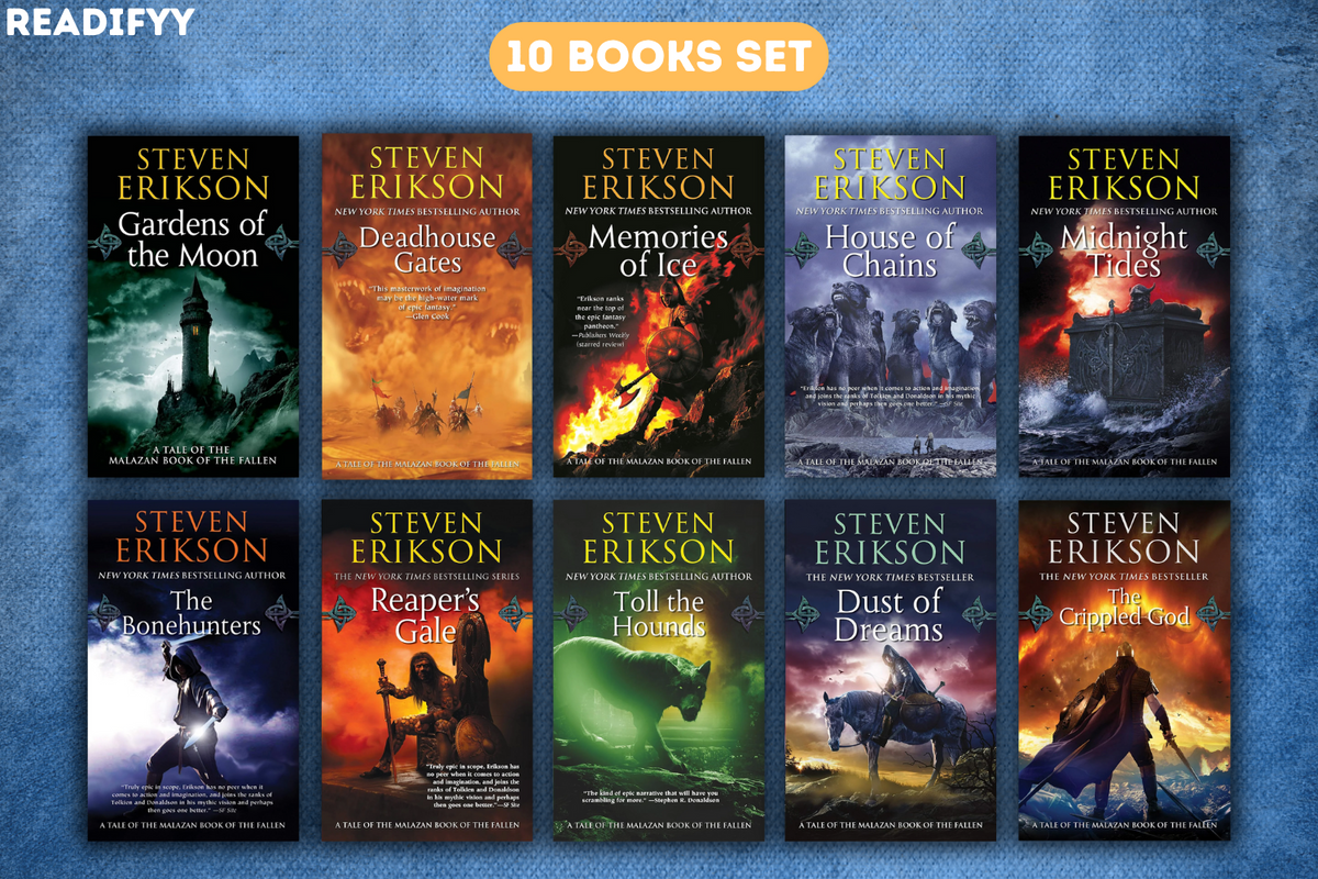 Malazan Book of the Fallen Series By Steven Erikson (10 Books Set)