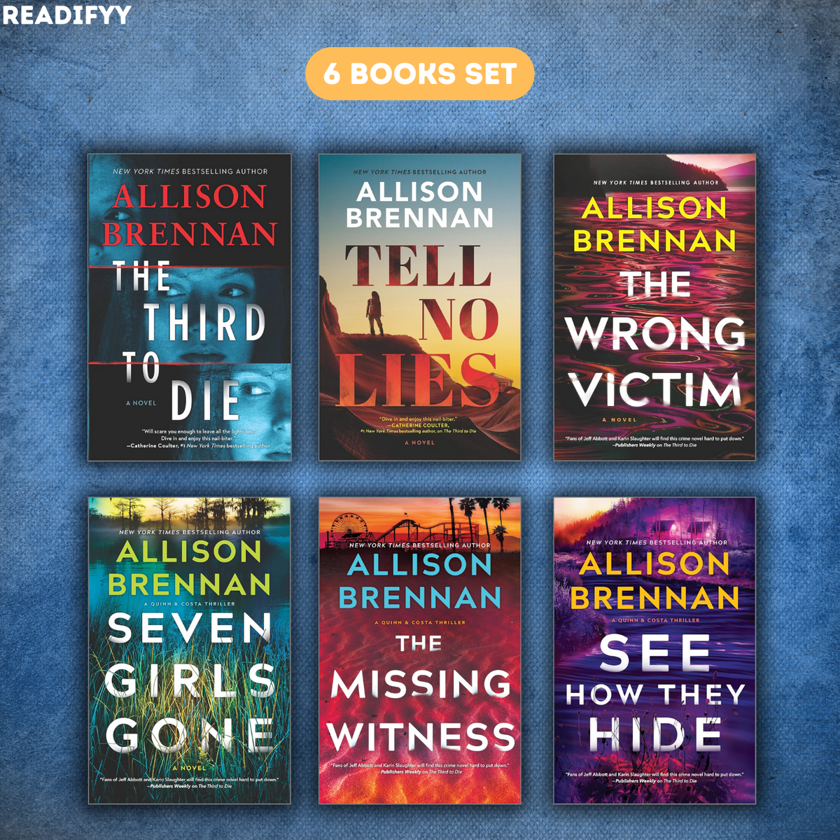 Quinn & Costa Series By Allison Brennan (6 Books Set)