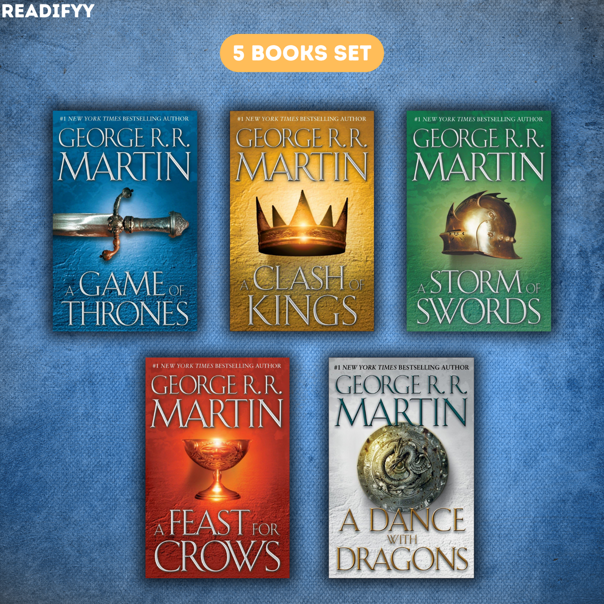 A Song of Ice and Fire Series By George R.R. Martin (5 Books Set)